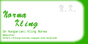norma kling business card